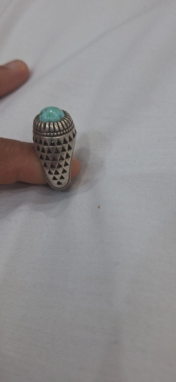 انگشتر نقره دستساز فیروزه|جواهرات|میانه, |دیوار