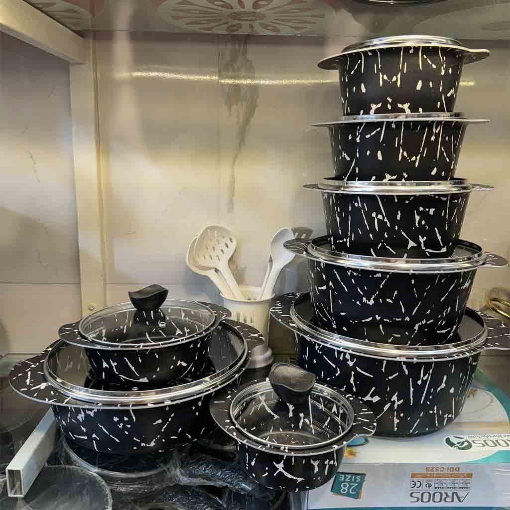 قابلمه ملورین ۱۶پارچه پرتوضخیم سنگین فرو ماکروفر|ظروف پخت‌وپز|تهران, بازار|دیوار