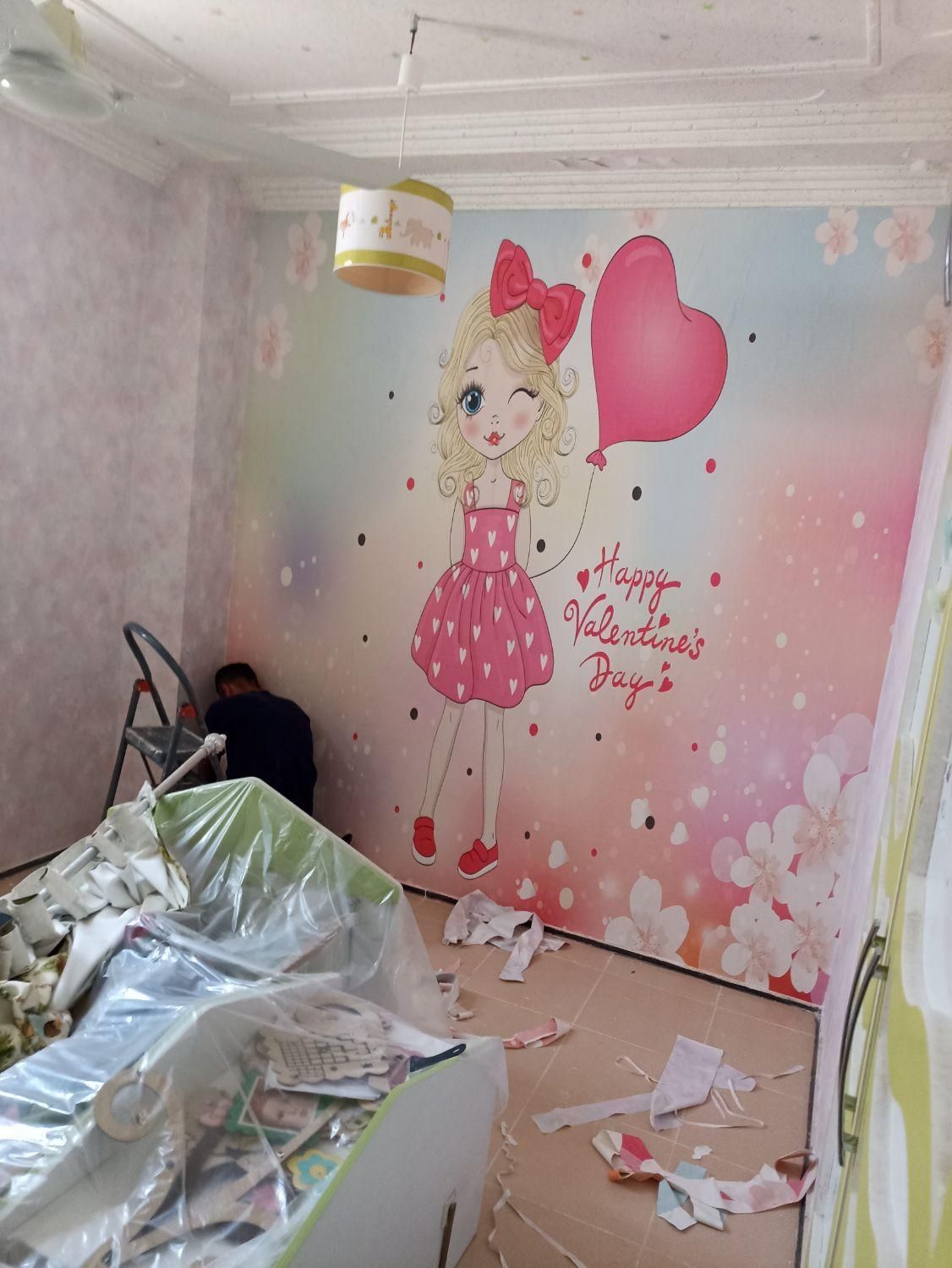 دکوراسیون داخلی ( کاغذ دیواری )|خدمات پیشه و مهارت|امیدیه, |دیوار