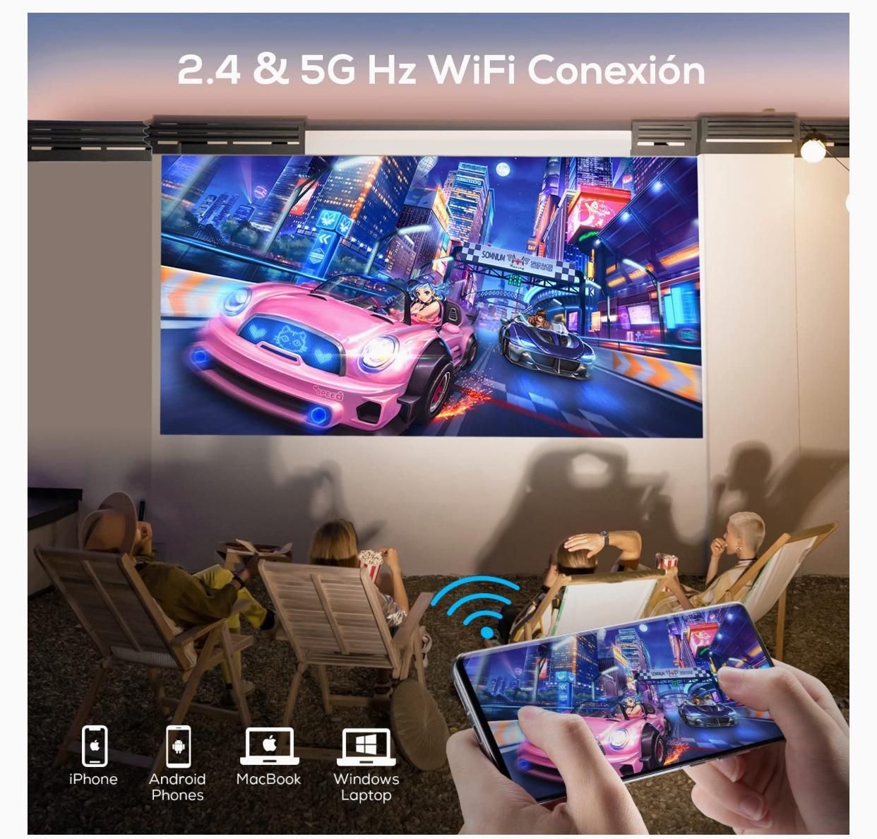 پروژکتور بلوتوث WiFi 5G با قاب، 10000 لومن Full HD|تلویزیون و پروژکتور|تهران, آذری|دیوار