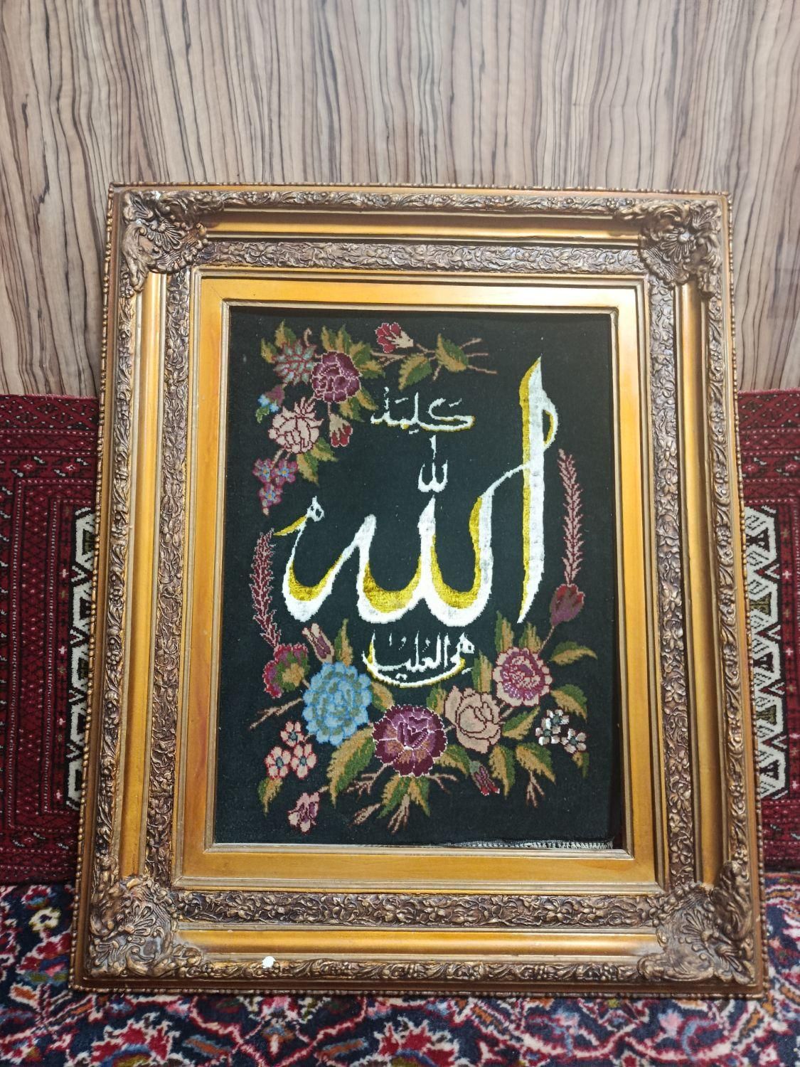 تابلو فرش تبریز 50تا 60رج گل ابریشم و‌چله ابریشم|تابلو فرش|تهران, بلورسازی|دیوار