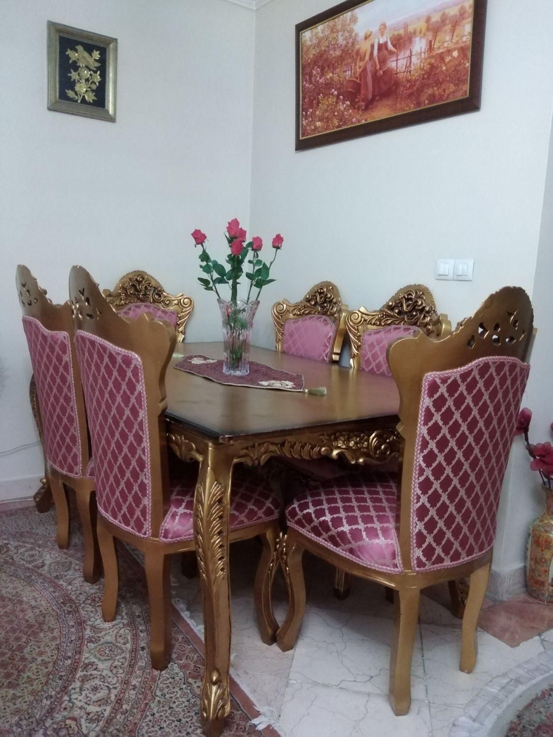 مبلمان و ناهارخوری سلطنتی تمام چوب منبت کاری|مبلمان خانگی و میز عسلی|تهران, وحیدیه|دیوار