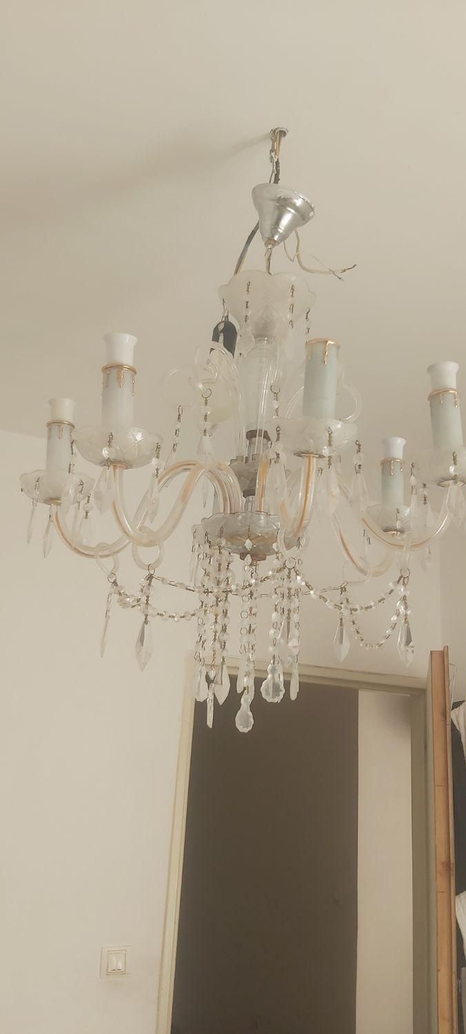 لوستر کریستالی ۶ شاخه|لوستر و چراغ آویز|سهند, |دیوار