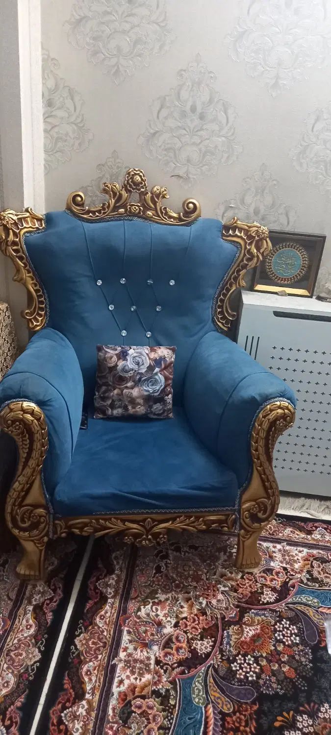 مبل استیل ۷نفره سالم و شیک با جلومبلی فقط ۵و۲۰۰|مبلمان خانگی و میز عسلی|تهران, فلاح|دیوار