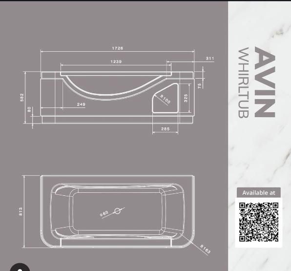 وان جکوزی سنی مدل آوین|لوازم حمام|بومهن, |دیوار