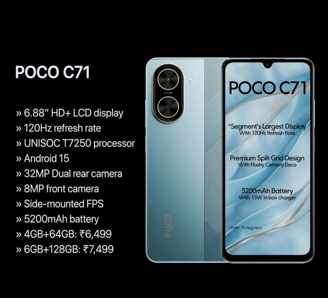 شیائومی Poco C71 رم 4 پک Global حافظه 128|موبایل|تهران, صادقیه|دیوار