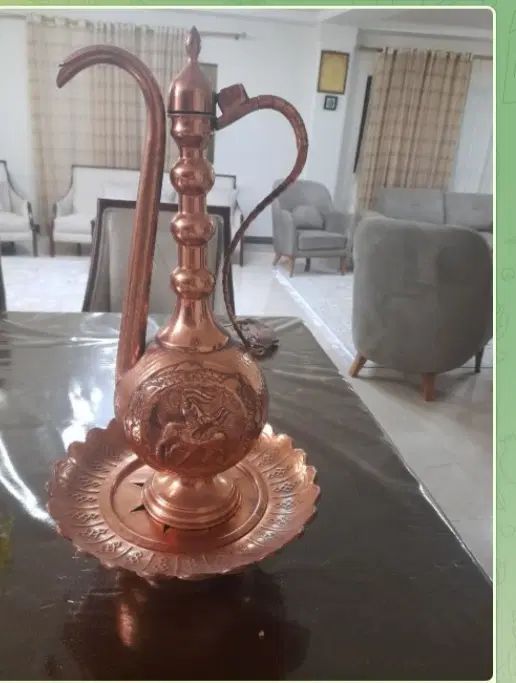 آفتابه لگن مسی سالم مناسب دکوری ۲میلیون و۵۰۰|کلکسیون اشیاء عتیقه|آمل, |دیوار