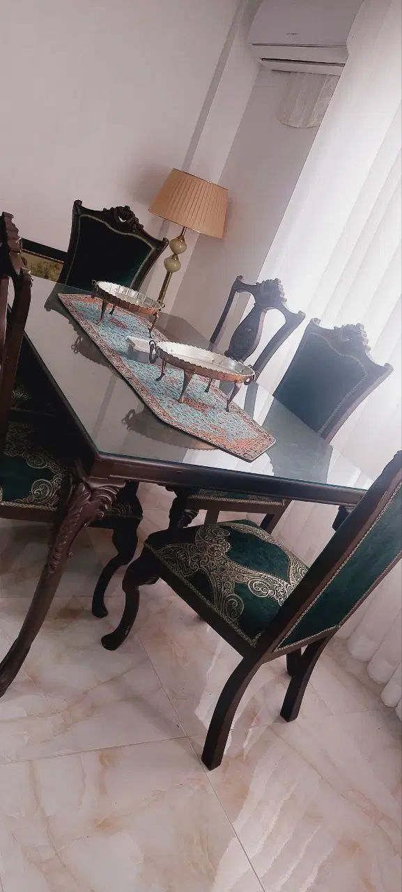 مبل ۷نفره با میزناهارخوری ۶نفره مدل چپندر|مبلمان خانگی و میز عسلی|فومن, |دیوار