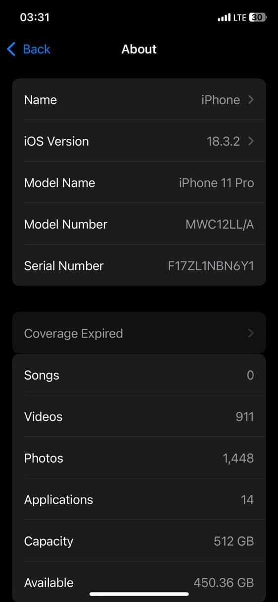 اپل iPhone 11 Pro با حافظهٔ ۵۱۲ گیگابایت|موبایل|زاهدان, |دیوار