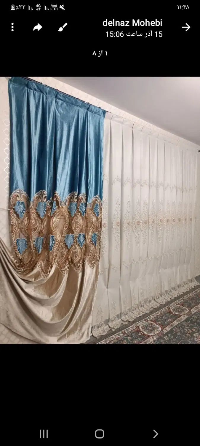 پرده پذبرایی|پرده، رانر، رومیزی|کرج, شاهین‌ویلا|دیوار