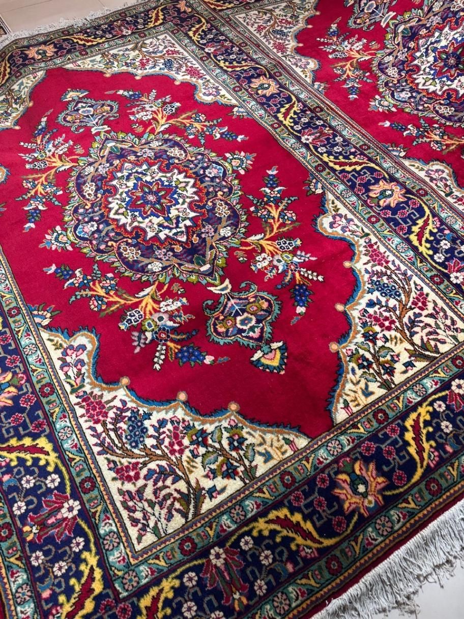 جفت ۶متری دستبافت تبریز کف ساده لاکی|فرش|تهران, فاطمی|دیوار