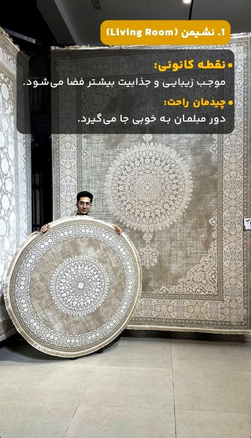 فرش ۲۹۲۹ طرح نئوکلاسیک وینتیج مدرن ۶/۹/۱۲ متری|فرش|قم, باجک دو|دیوار