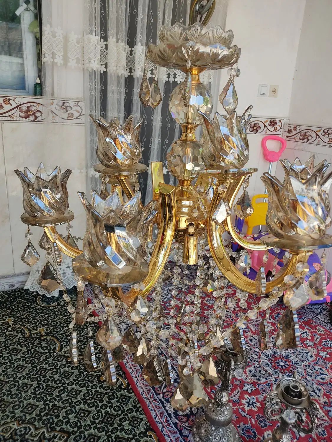 یک عدد لوستر 11شعله و دوعدد لوستر اتاق خواب|لوستر و چراغ آویز|مشگین شهر, |دیوار