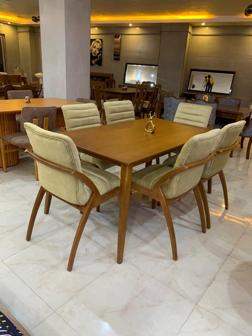 ناهارخوری ۶ نفره تهیه شده از چوب راش موجود با رنگ|میز و صندلی غذاخوری|آمل, |دیوار