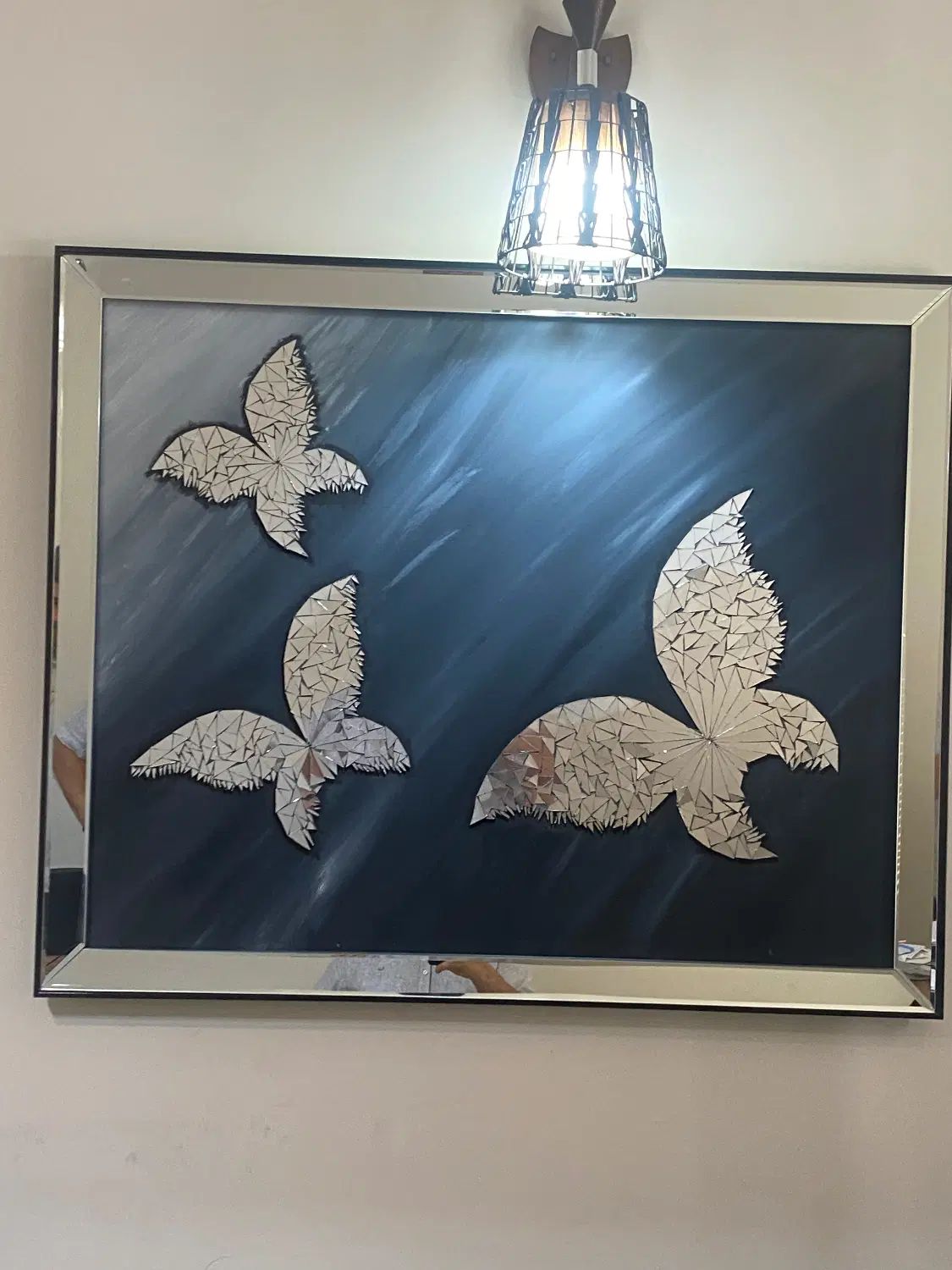 تابلو آینه ای طرح پروانه ۹۰*۱۱۰|تابلو، نقاشی، عکس|تهران, فردوس|دیوار