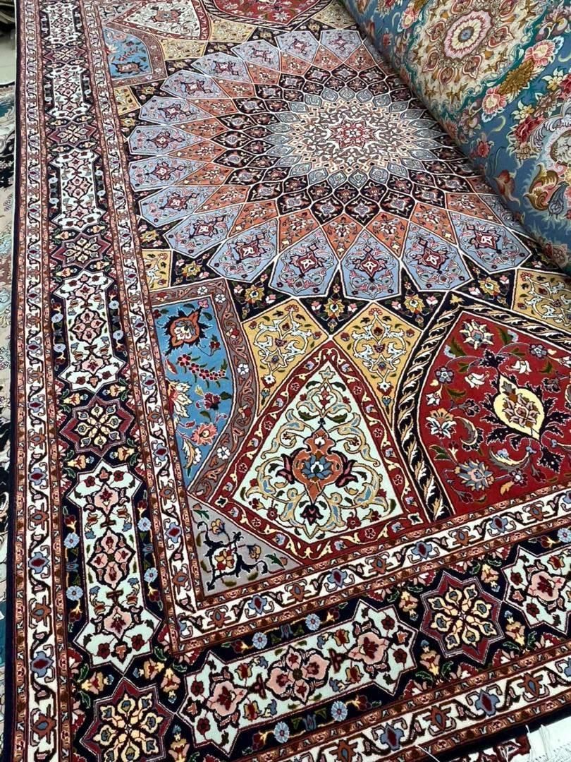 جفت فرش 6متری دستباف گنبد تبریز 50رج ابریشم شرایطی|فرش|کرج, عظیمیه|دیوار