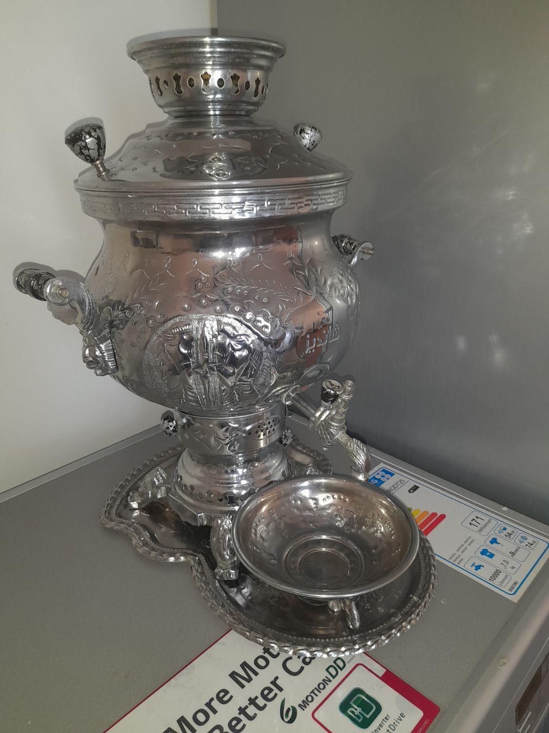 سماورگازی هخامنشی حکاکی شده اصلا استفاده نشده|سماور، چایساز، قهوهساز|فومن, |دیوار