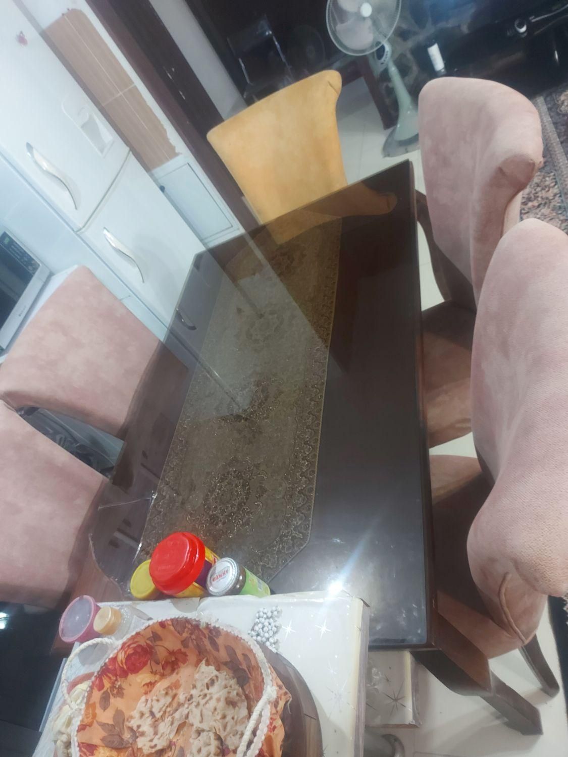 میز ناهار خوری چوبی‌۶‌نفره،میزسالم‌صندلی هاکارکرده|میز و صندلی غذاخوری|مشهد, شهرک مهرگان|دیوار