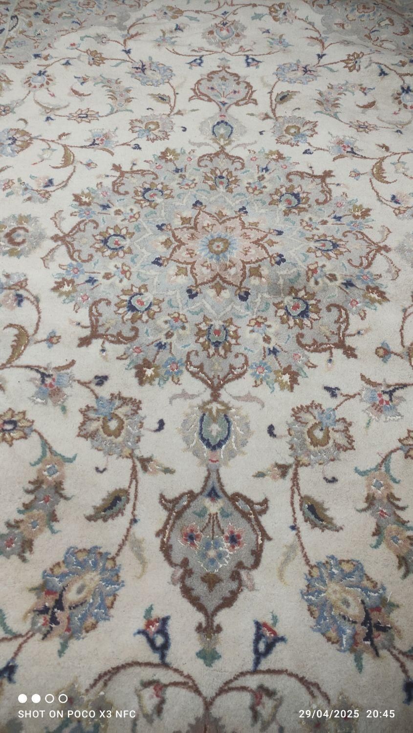 فرش گل ابریشم جفت|فرش|کرمانشاه, |دیوار