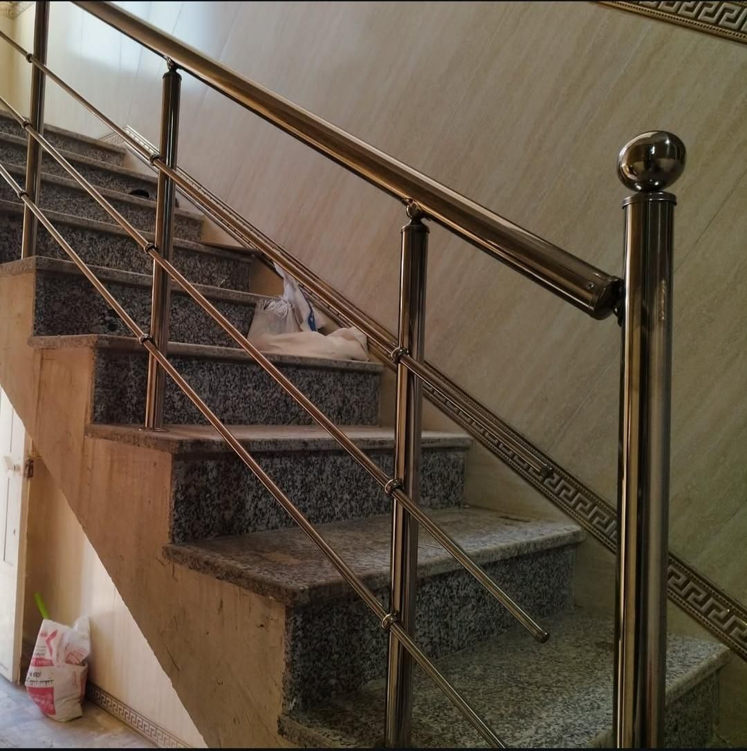 اجرای نرده استیل راه پله.پله گردون،دوجداره|خدمات پیشه و مهارت|ابهر, |دیوار