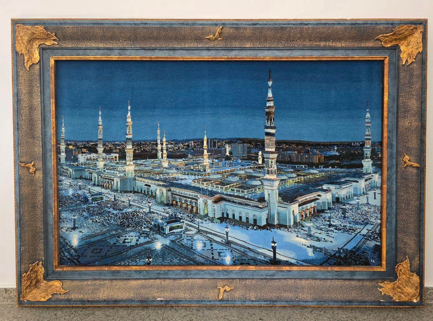 تابلوفرش ابریشم دستباف طرح مسجد النبی مدینه|تابلو فرش|تهران, زعفرانیه|دیوار
