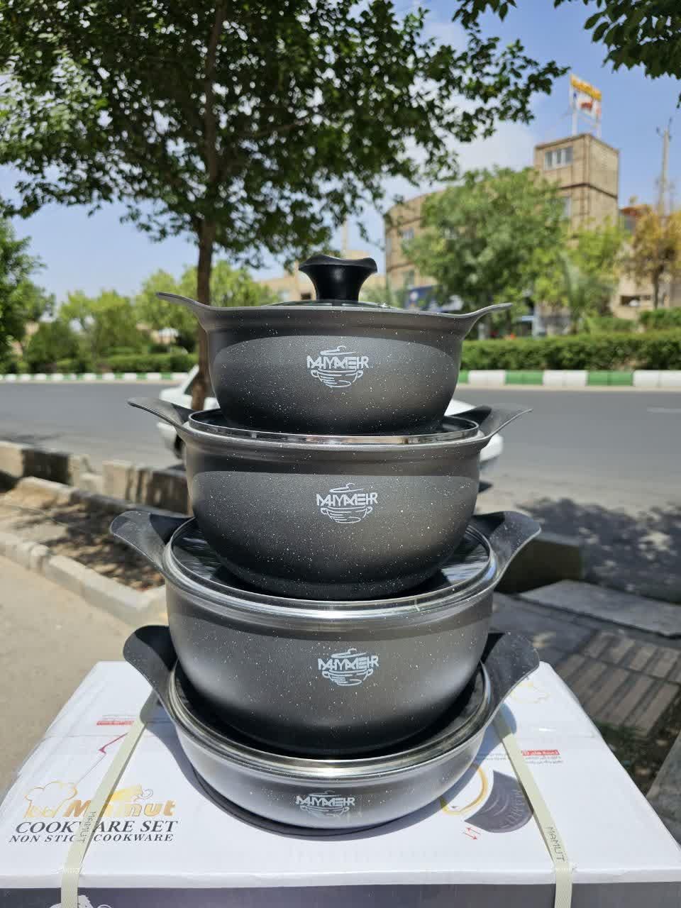 سرویس قابلمه وتابه ۱۰پارچه چدن گرانیت مهیا مهر|ظروف پخت‌وپز|قم, ولیعصر|دیوار