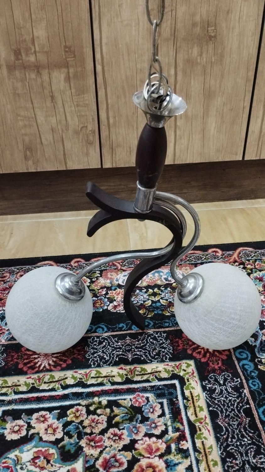 چهار عدد لوستر دو شاخه ای تمیز درحد نو|لوستر و چراغ آویز|اهواز, کوروش|دیوار