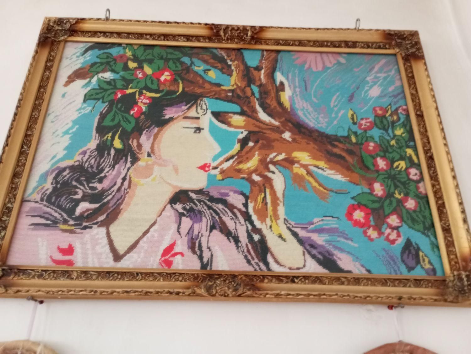 تابلو کوبلن دختری زیبا ،خودم درست کردم،فوری|تابلو، نقاشی، عکس|مرند, |دیوار