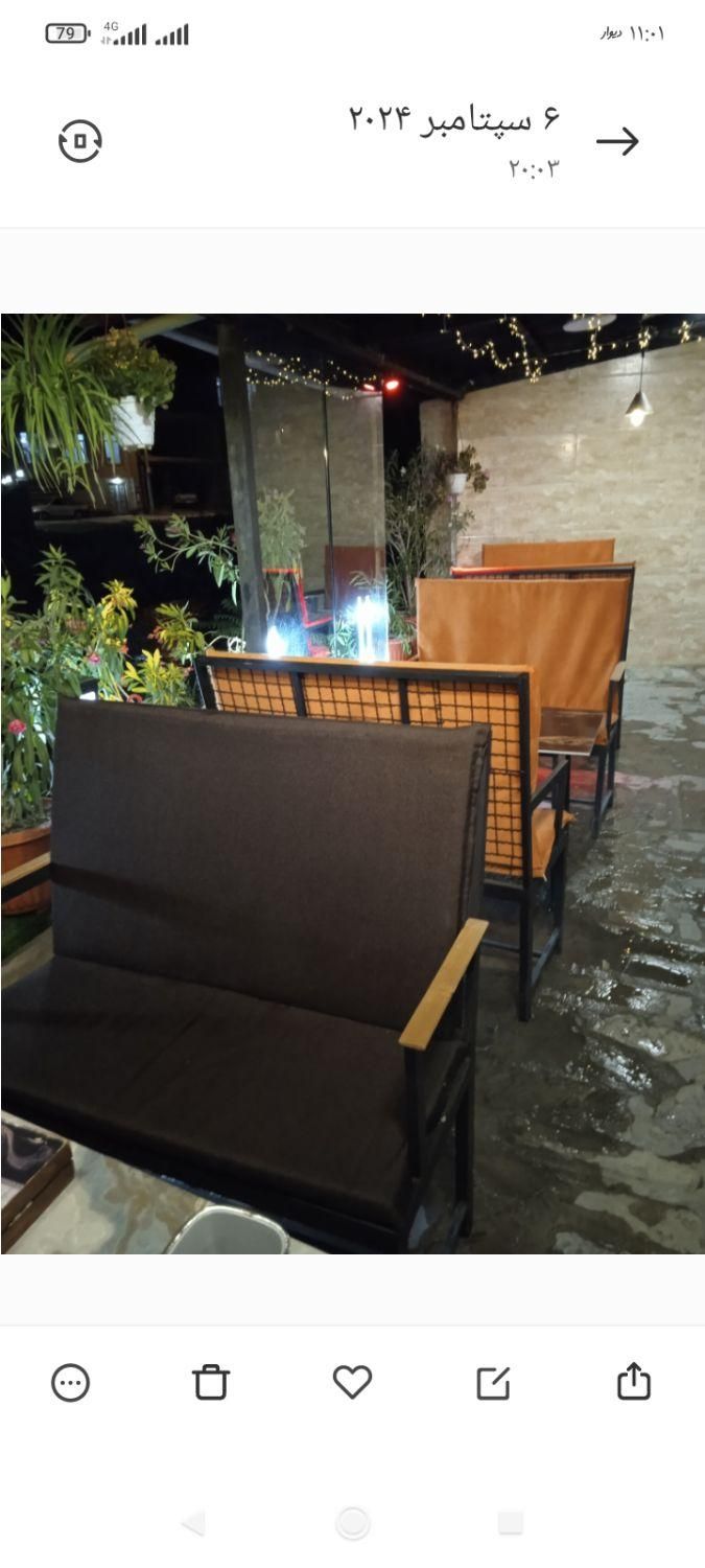 ۴ دست میز نیمکت اهنی و روکش فوم دار نرم|میز و صندلی غذاخوری|ارومیه, |دیوار