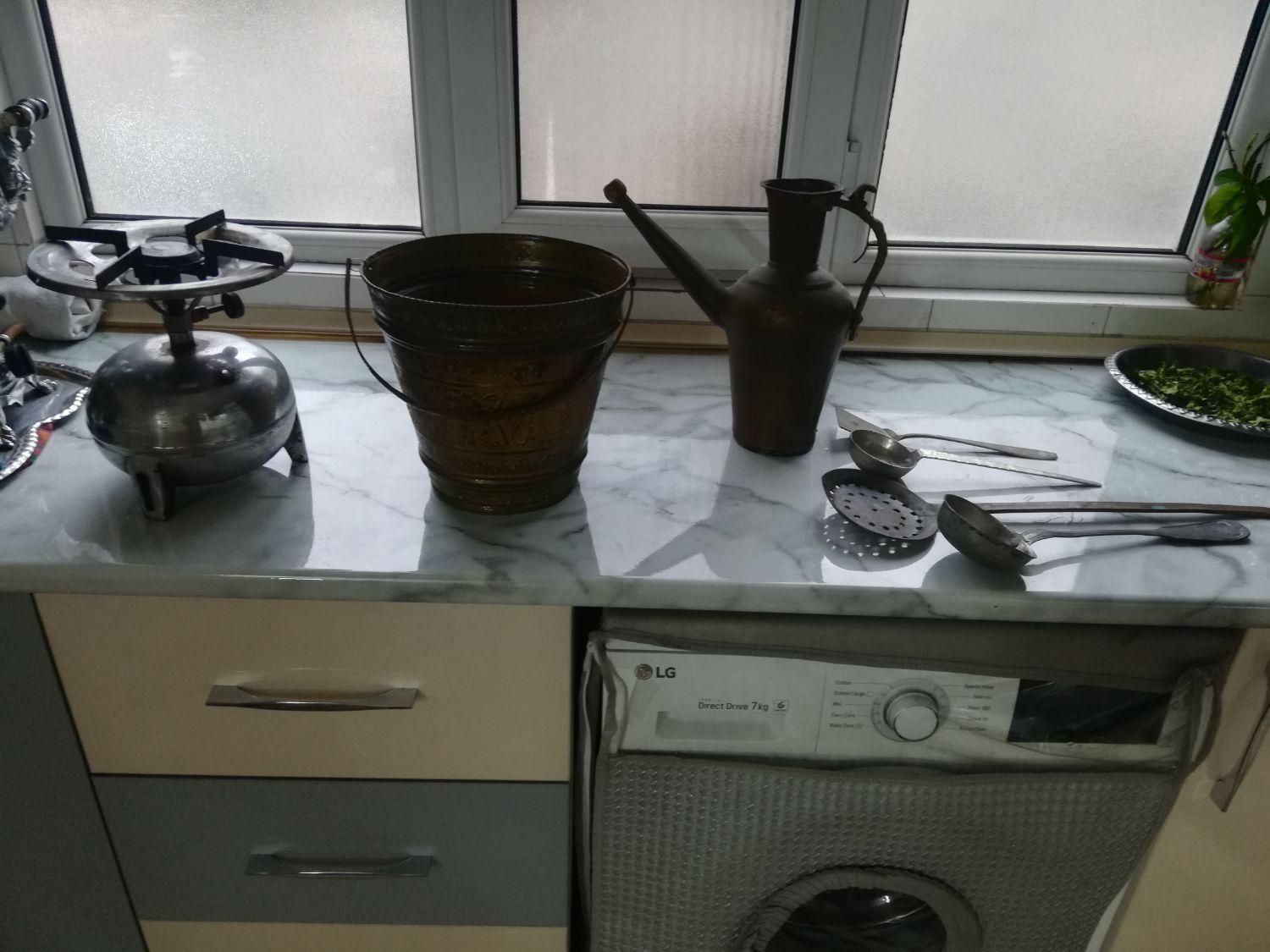 سطل برنجی.. کفگیر و ملاقه.. پیک‌نیک|حراج|پاکدشت, پاکدشت (مامازند)|دیوار