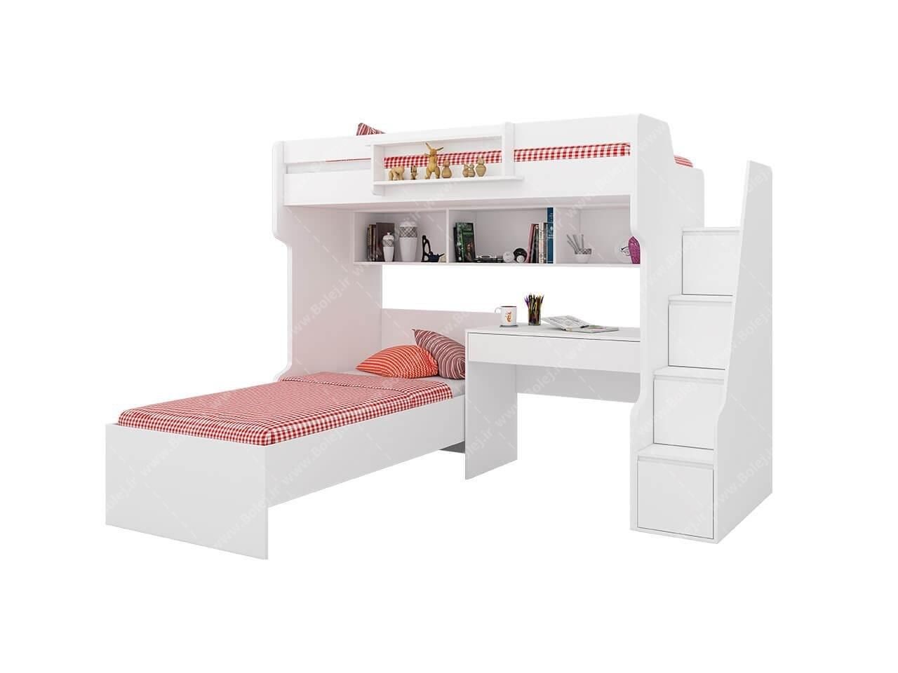 تخت دوطبقه میز دار یا کمد دار|تخت و سرویس خواب|مشهد, شهرک رازی (شهرک غرب)|دیوار