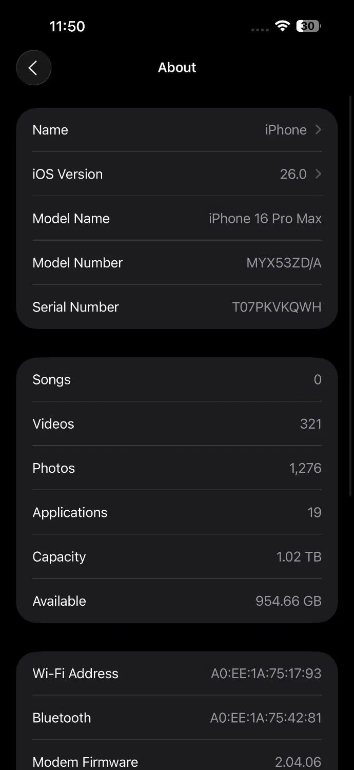 اپل iPhone 16 Pro Max با حافظهٔ ۱ ترابایت|موبایل|تهران, شهرک ابوذر|دیوار