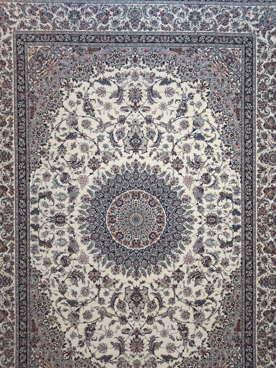 فرش ماشینی طرح نائین اصفهان دستباف گونه ۱۲/۹/۶متری|فرش|اصفهان, نصرآباد|دیوار