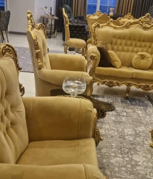 مبلمان  استیل سلطنتی اصل با میز ناهارخوری ۸ نفره|مبلمان خانگی و میز عسلی|رشت, گلسار|دیوار