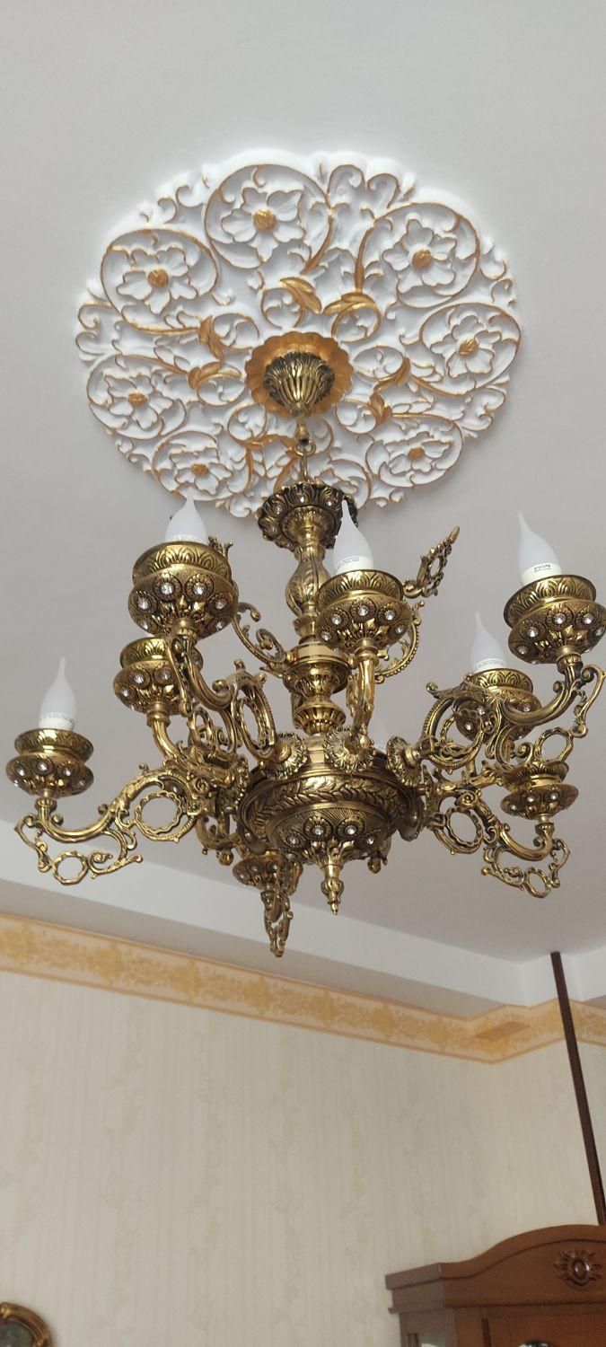 یک عدد لوستر برنزی ۱۰شاخه ، مجزا ، ۱۰شعله|لوستر و چراغ آویز|تهران, حکیمیه|دیوار