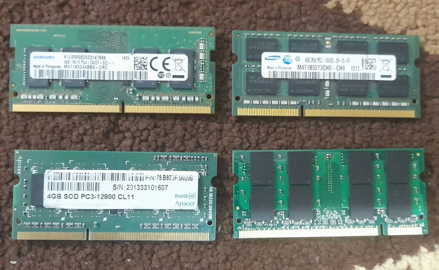 رام لپتاپ 4گیگابایتDDR3 چهارعدد 4گیگ سالم بشرط|قطعات و لوازم جانبی رایانه|قم, نیروگاه|دیوار