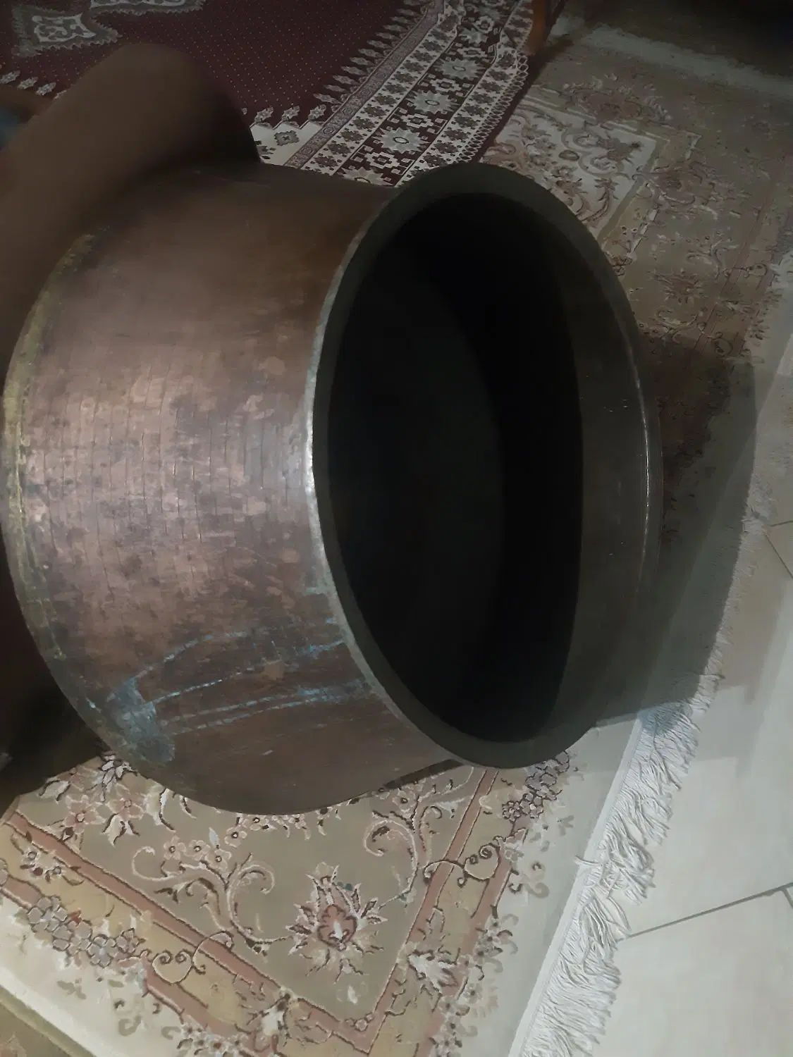 دیگ مسی قدیمی  نزدیک به هفده کیلوذخیم دست ساز|ظروف پخت‌وپز|کرج, گلشهر|دیوار