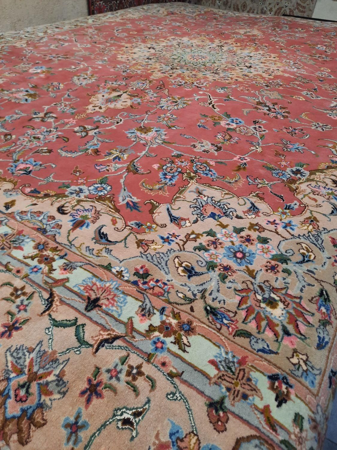 فرش ۹ متری گل ابریشم دستباف کاشان مارک دار(قطبی)|فرش|کرج, برغان|دیوار