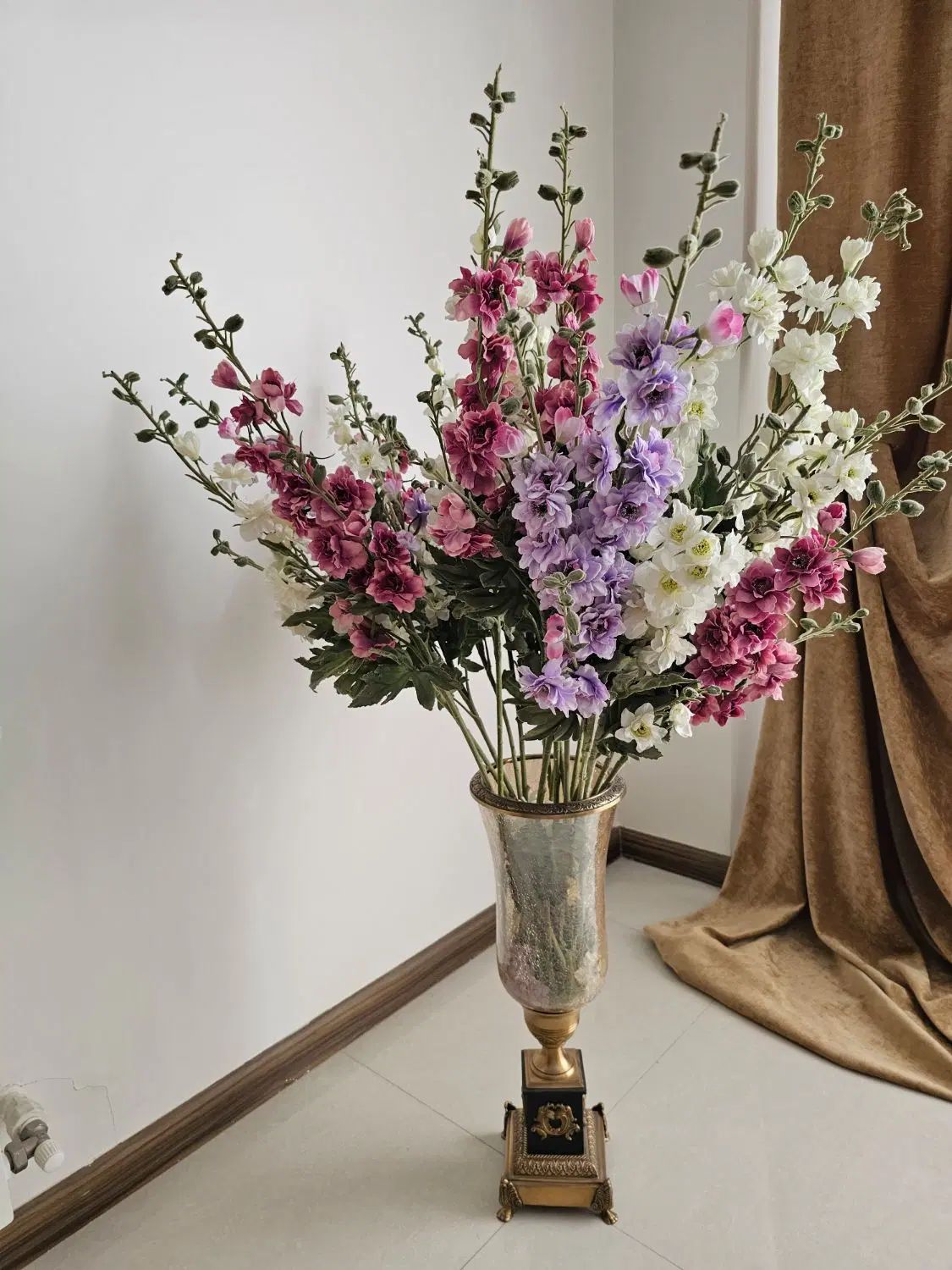 گل مصنوعی شب بو گلد کیش  گلدان ترکی پایه برنجی|گل مصنوعی|کرج, گوهردشت|دیوار