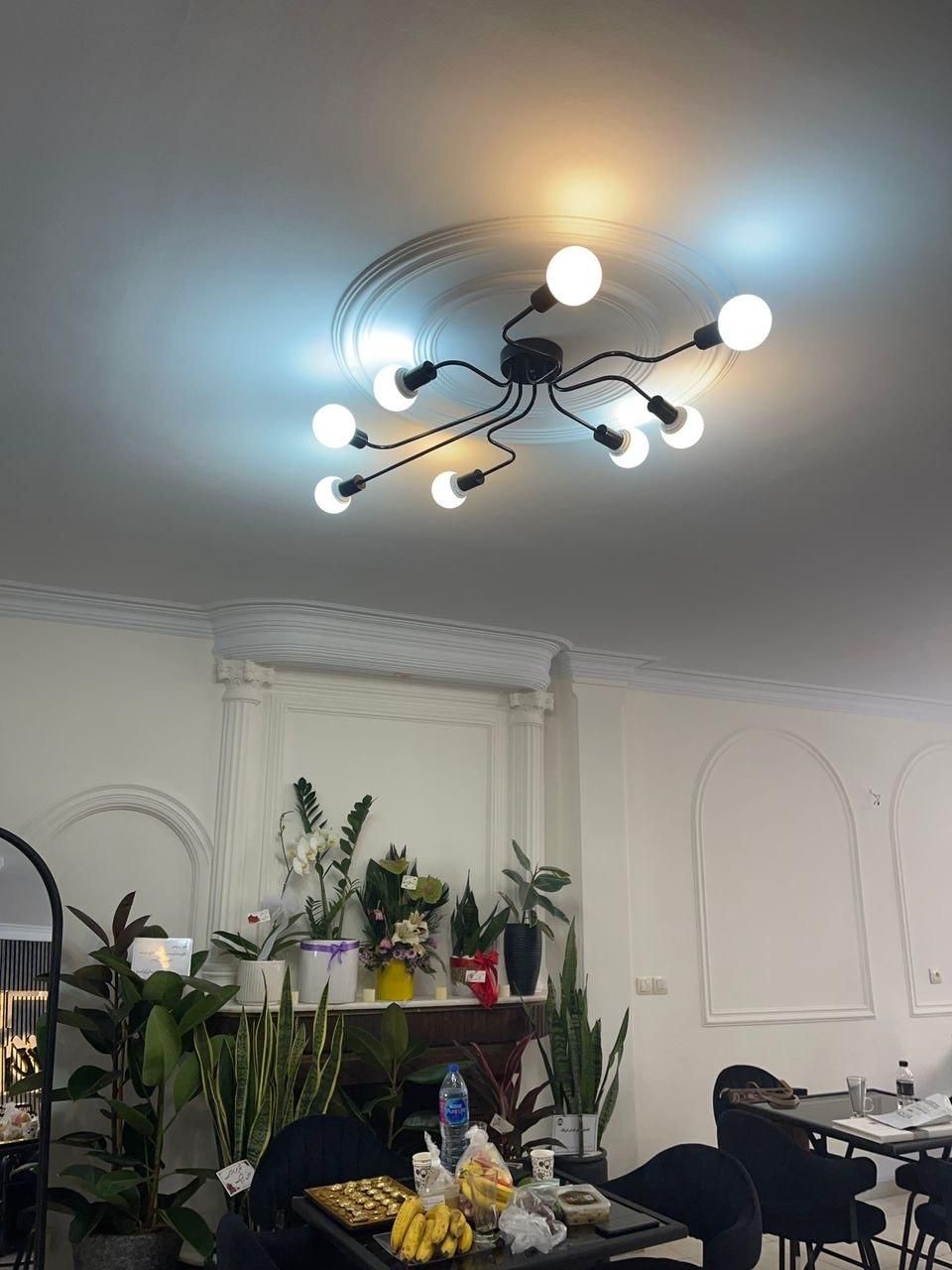 لوستر سقفی ۸ شعله فرانسوی مولکولی مینیمال|لوستر و چراغ آویز|تهران, ستارخان|دیوار