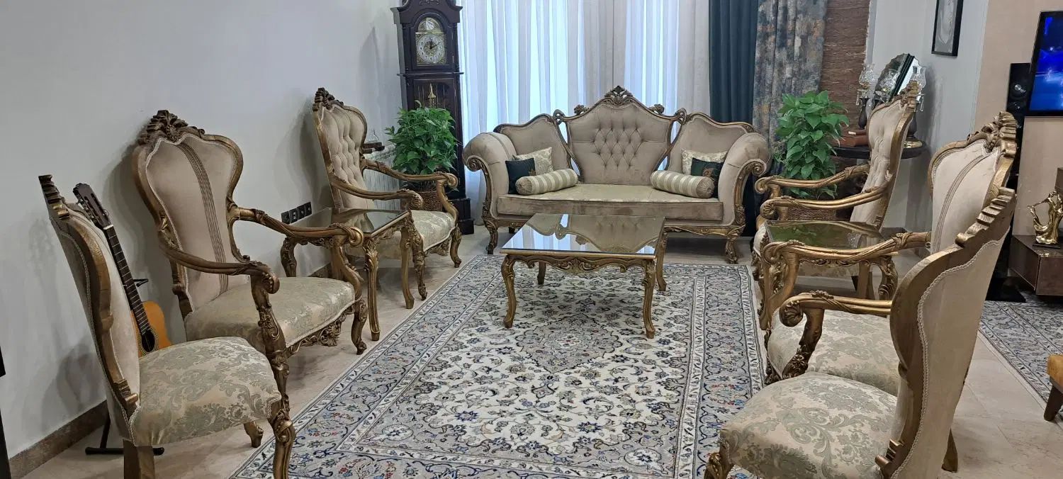 مبلمان ۹ نفره استیل در حده نو و کاملا تمیز|مبلمان خانگی و میز عسلی|تهران, امیریه|دیوار