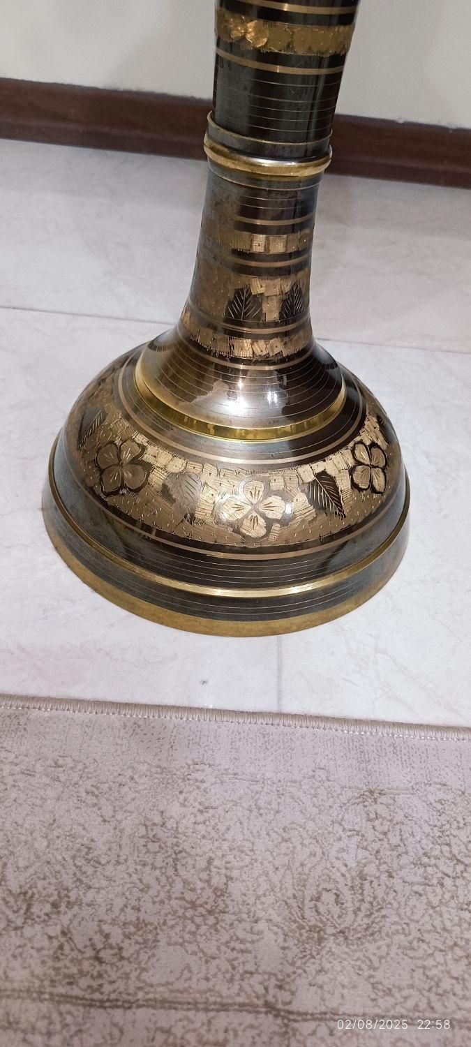 گلدان برنجی قلم طرح گل|صنایع دستی و سایر لوازم تزئینی|تهران, خاک سفید|دیوار