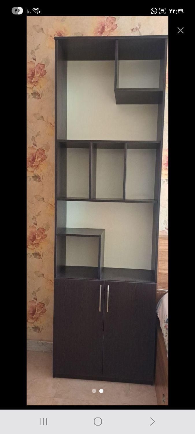 کتابخانه‌‌‌‌وبوفه‌‌‌‌‌‌.کمددار.نو.|کتابخانه، شلف، قفسه‌های دیواری|رشت, رودباری|دیوار
