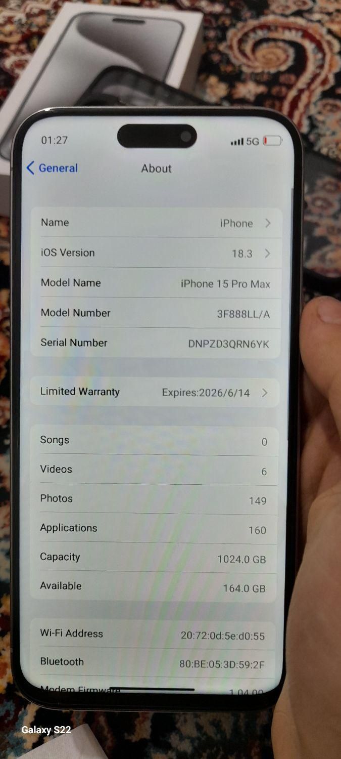 اپل iPhone 15 Pro Max با حافظهٔ ۱ ترابایت|موبایل|نسیم‌شهر, |دیوار