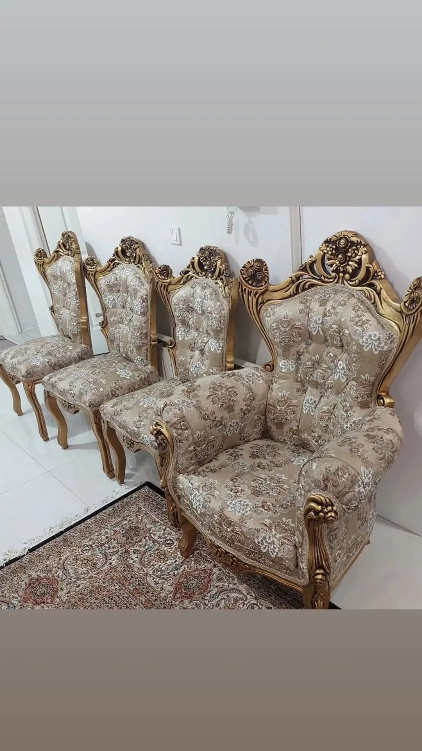 مبلمان استیل ۷نفره و ناهارخوری ۶نفره باهم|مبلمان خانگی و میز عسلی|تهران, جنت‌آباد جنوبی|دیوار
