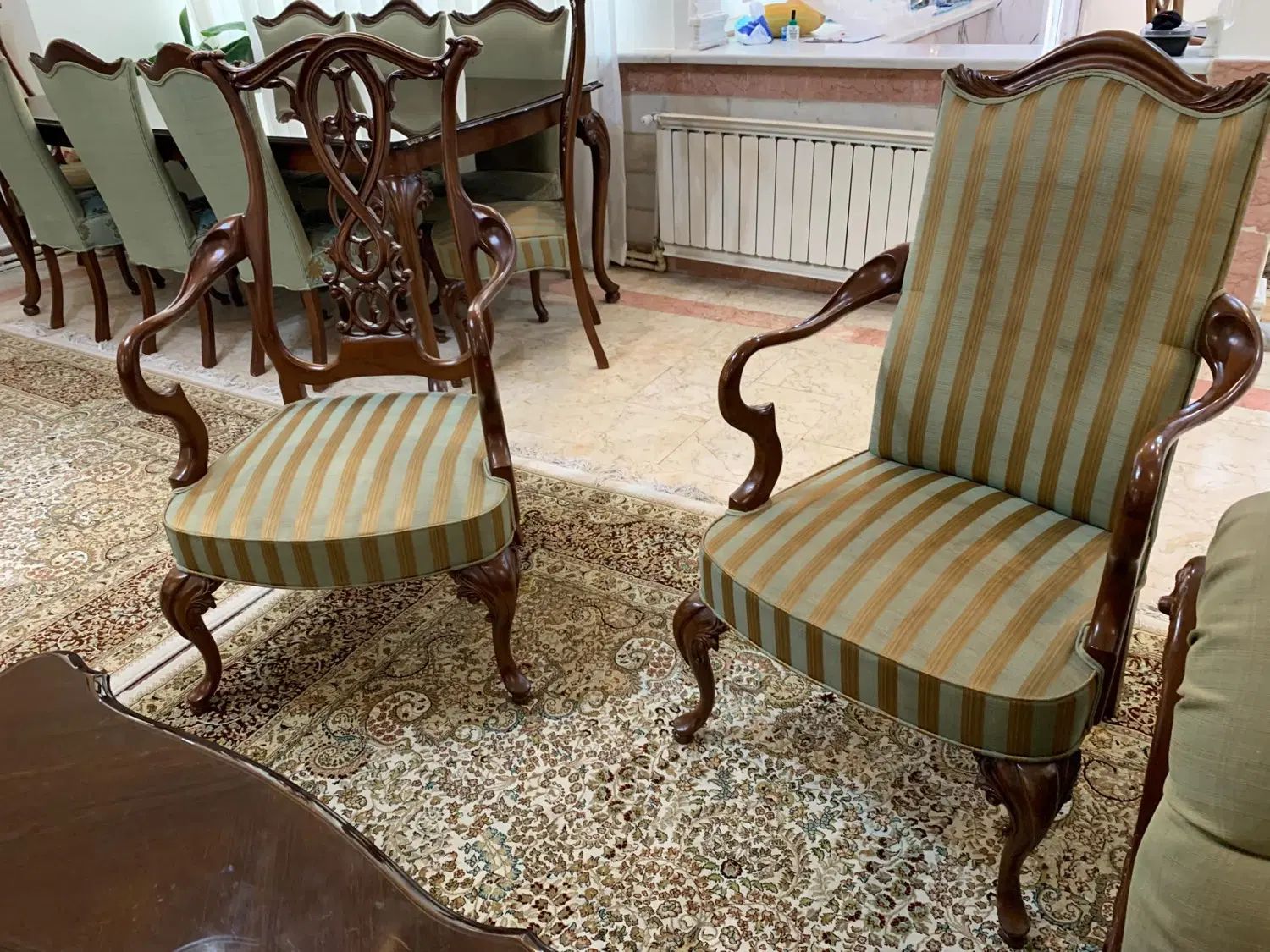 مبل ۷نفره چوب راش درجه یک در حد نو با ناهارخوری|مبلمان خانگی و میز عسلی|تهران, جنت‌آباد جنوبی|دیوار
