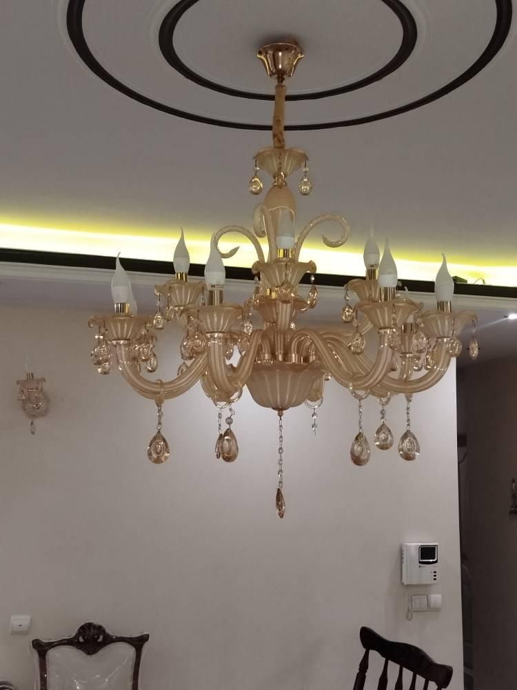 لوستر۱۲ شاخه کریستالی وارداتی با دیوارکوب|لوستر و چراغ آویز|تهران, آذری|دیوار