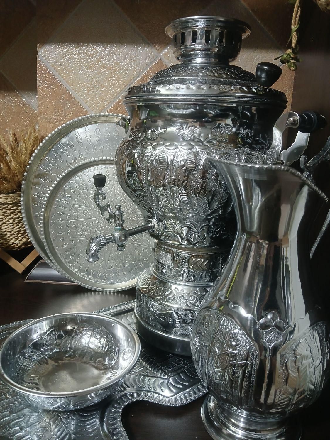 سماور گازی کنده کاری شده نوبل جنس عالی|سماور، چای‌ساز، قهوه‌ساز|تهران, شهرک رضویه|دیوار