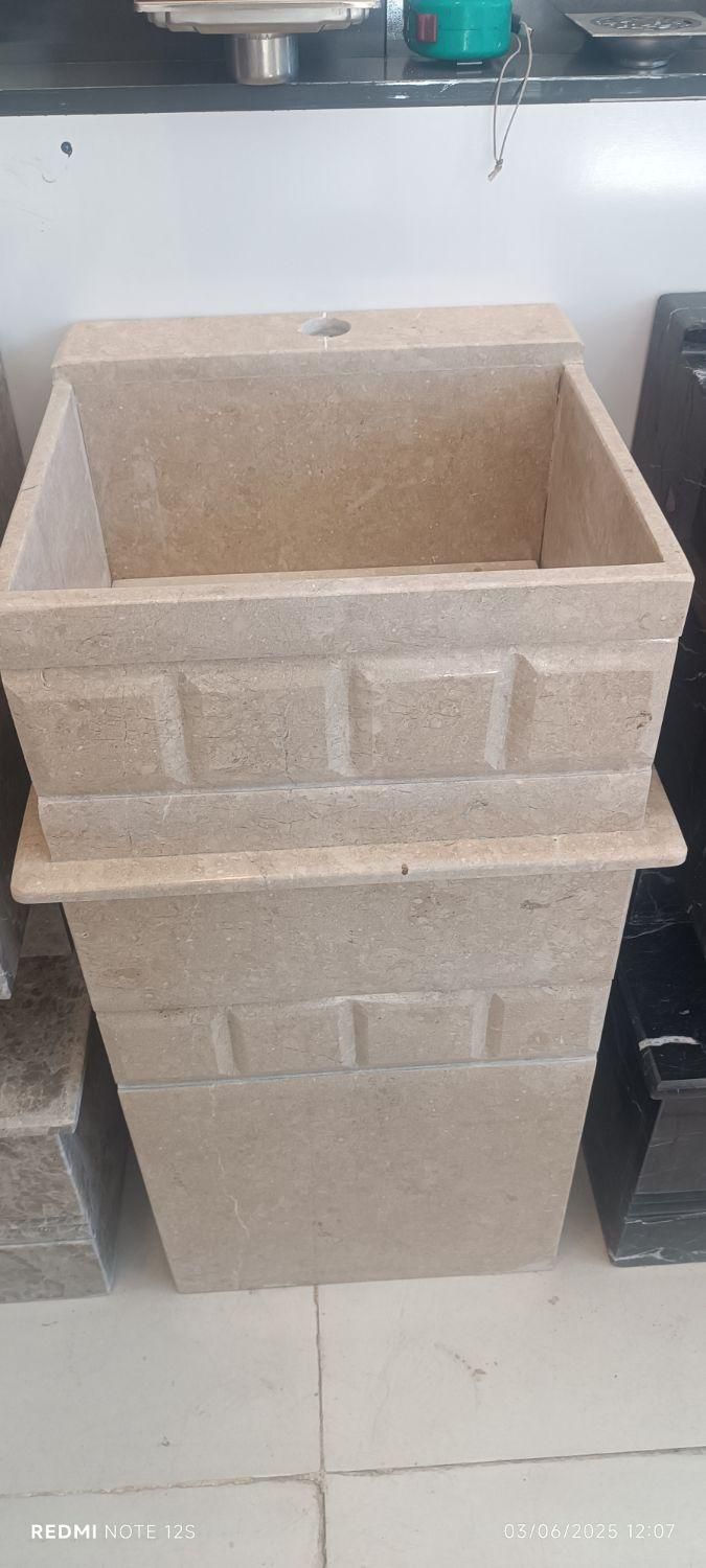 روشویی سنگی مربع ، دستشور سنگی توکار|لوازم سرویس بهداشتی|مشهد, نظام دوست|دیوار