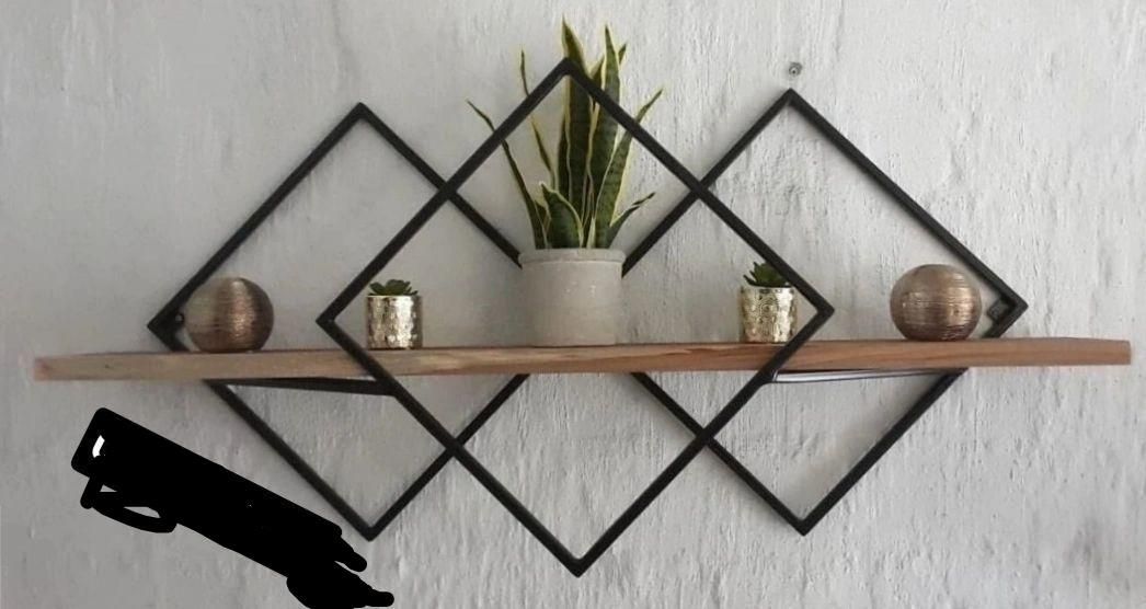 شلف دیواری چوب و فلز|کتابخانه، شلف، قفسه‌های دیواری|بابل, |دیوار